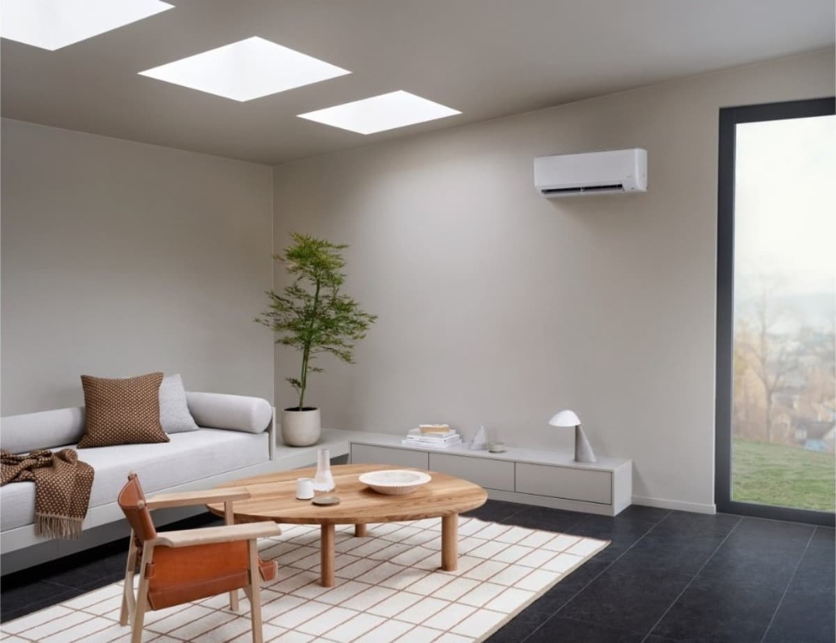 rengjøring av varmepumpe: stue