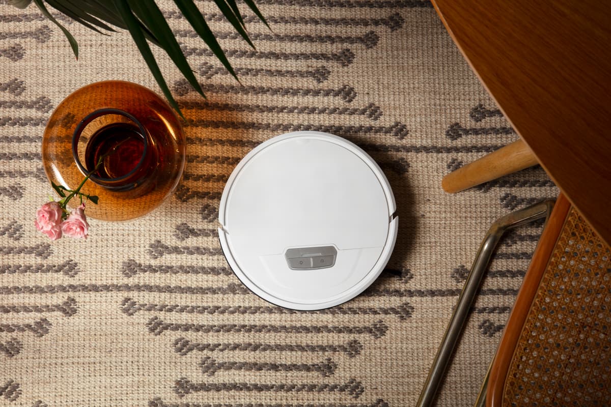 garanti robotstøvsuger: støvsuger på teppet