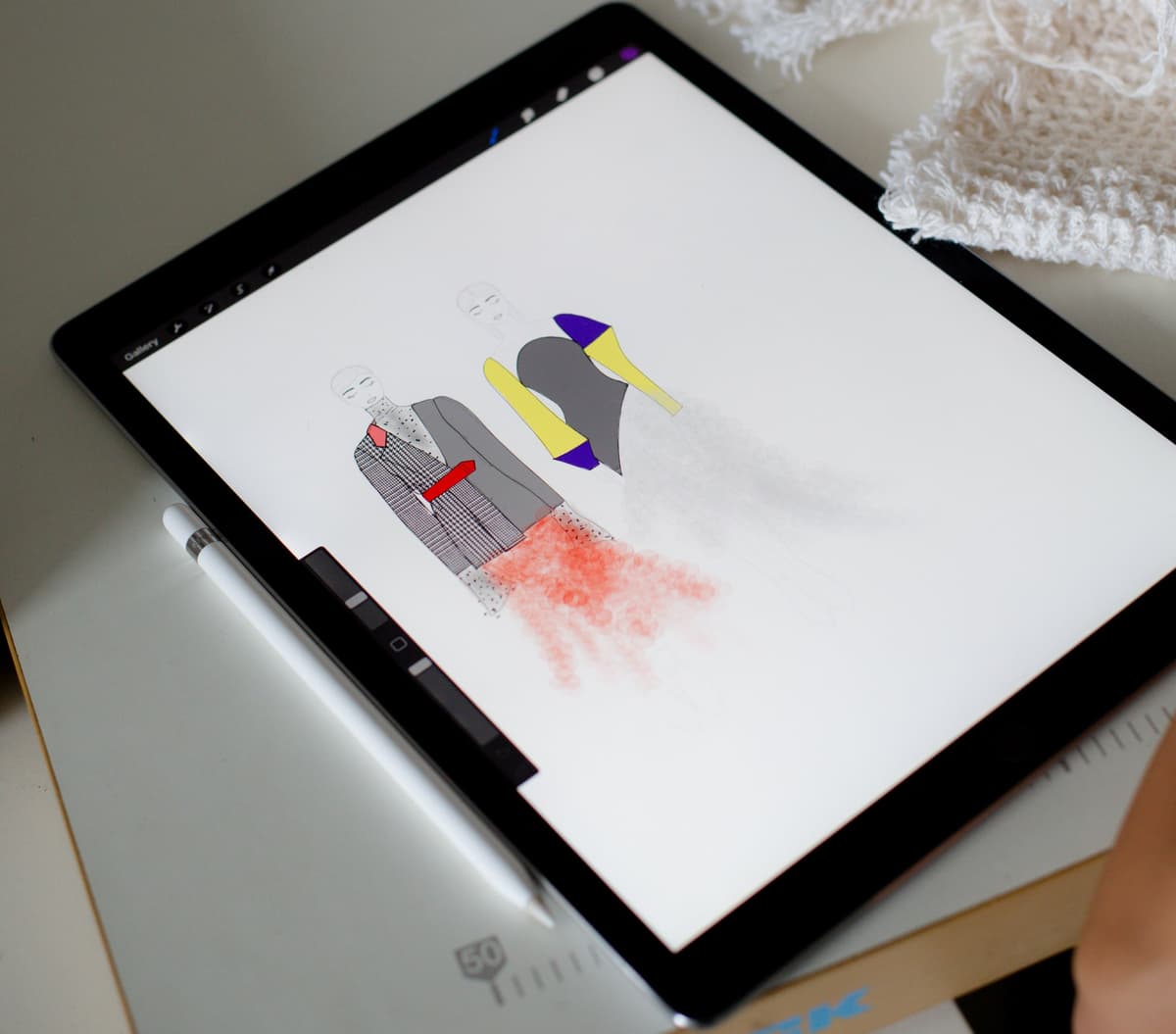 nettbrett barn: tegning på nettbrettet