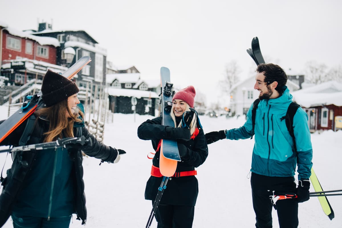 hvordan velge alpinski: vennegjeng på ski